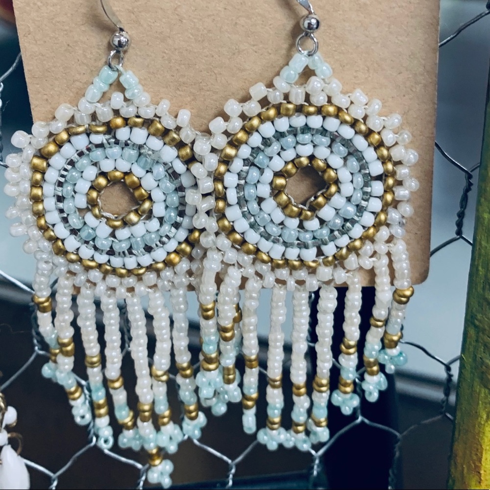 Boho Plunder seed bead earrings